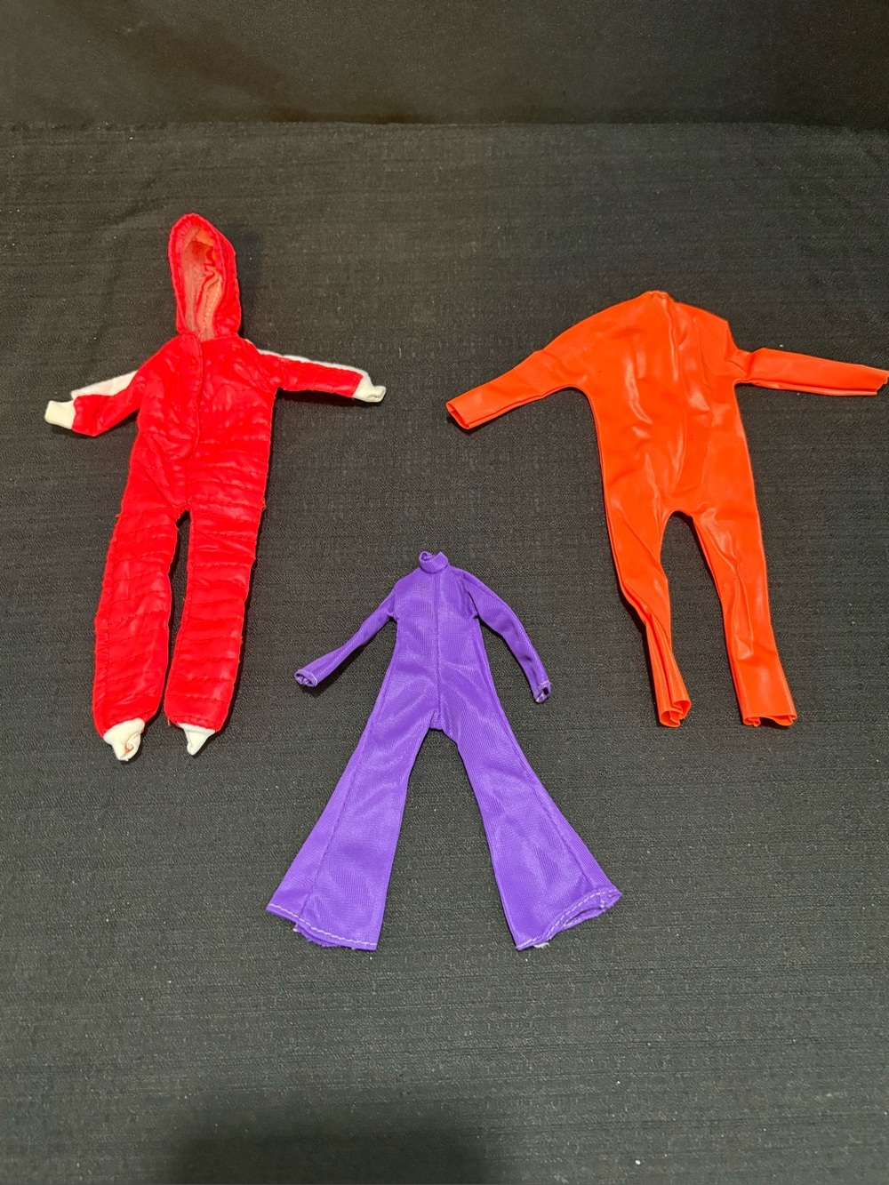 3 VINTAGE Barbie, Midge & other Doll jumpsuits (small rip in one see photos)